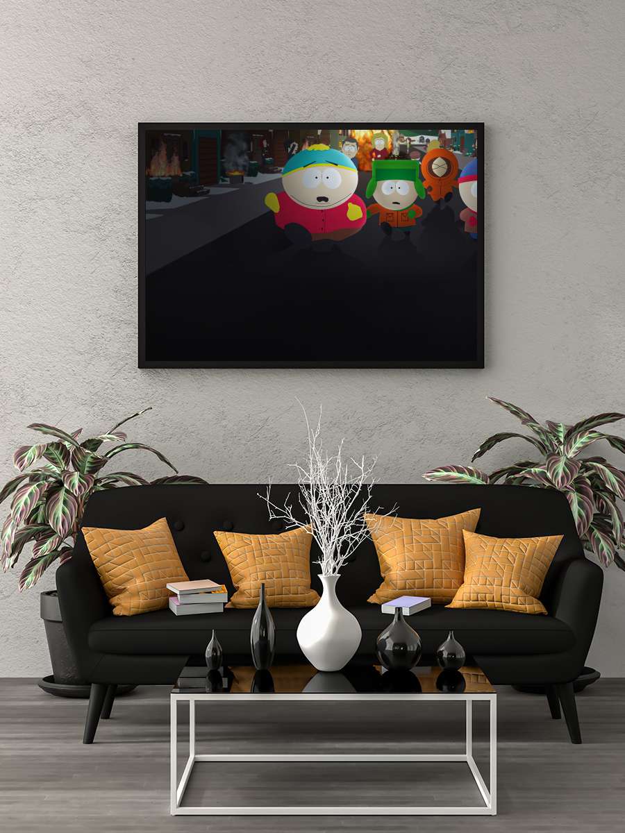 South Park Dizi Tablo Siyah Çerçeveli Dizi Poster Duvar Tablo