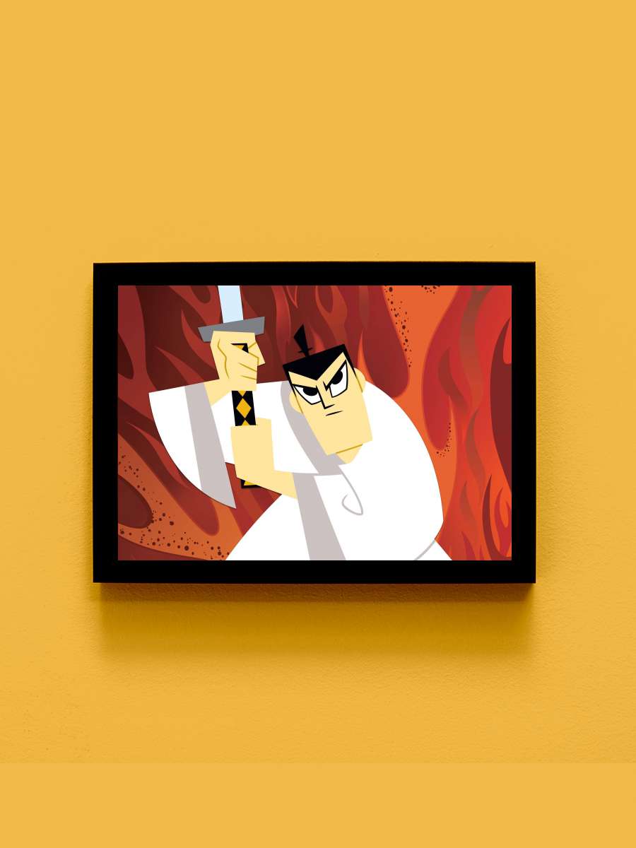 Samuray Jack - Samurai Jack Dizi Tablo Siyah Çerçeveli Dizi Poster Duvar Tablo