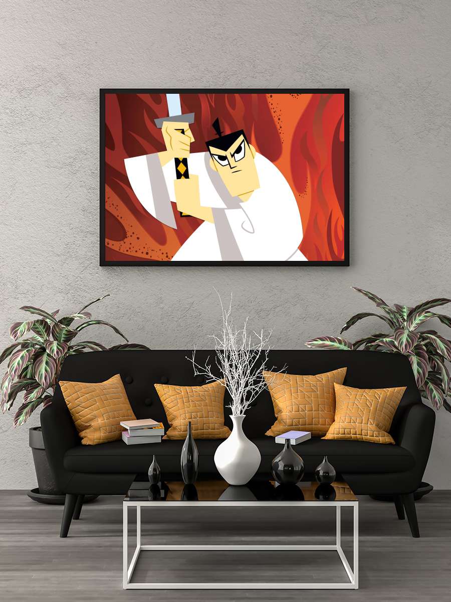 Samuray Jack - Samurai Jack Dizi Tablo Siyah Çerçeveli Dizi Poster Duvar Tablo