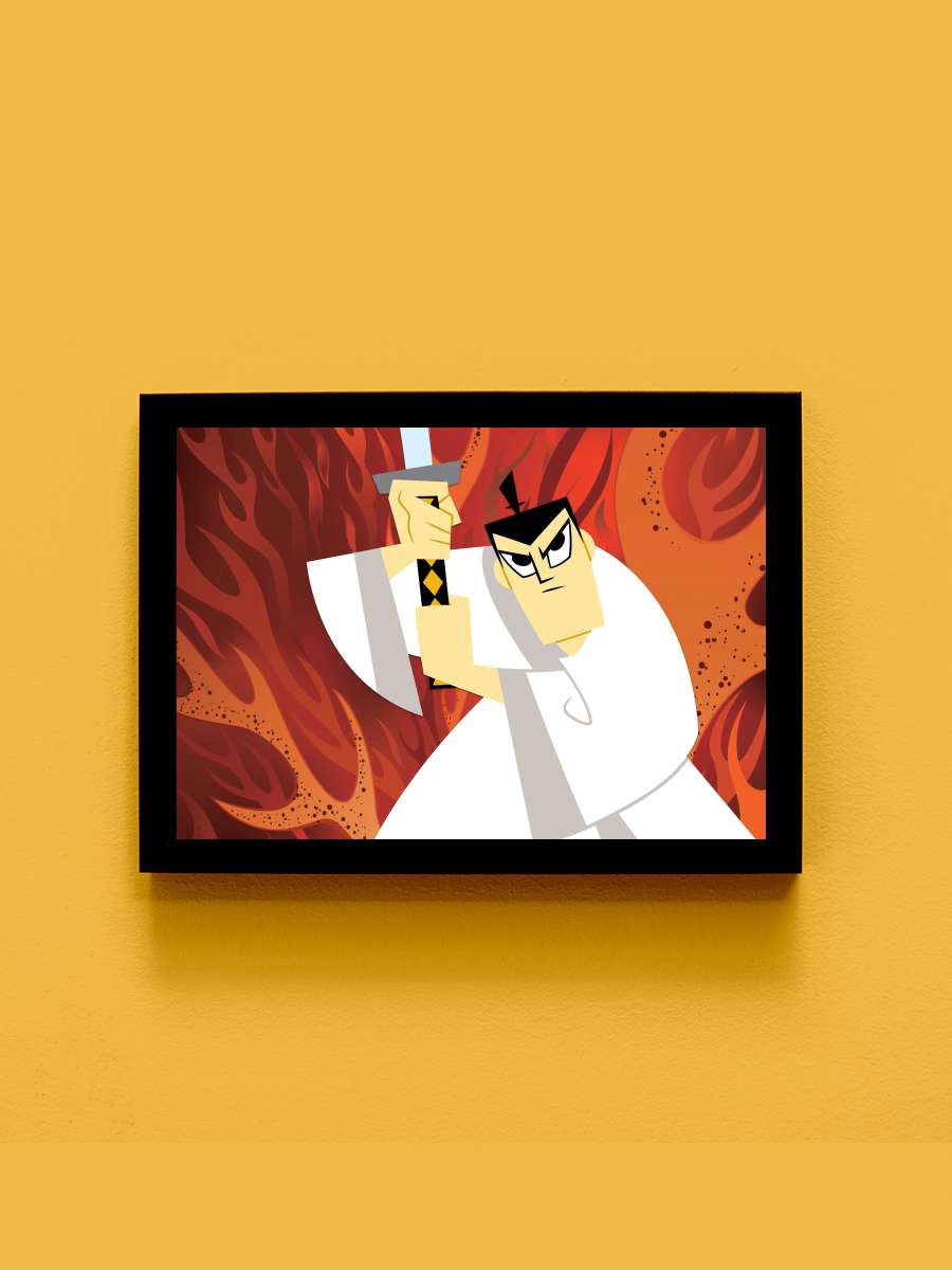 Samuray Jack - Samurai Jack Dizi Tablo Siyah Çerçeveli Dizi Poster Duvar Tablo