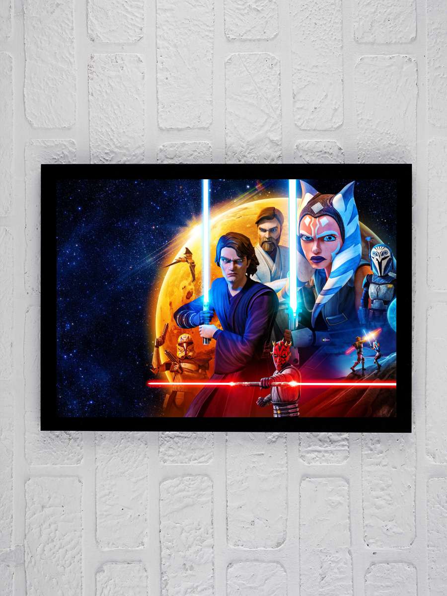 Star Wars: Klon Savaşları - Star Wars: The Clone Wars Dizi Tablo Siyah Çerçeveli Dizi Poster Duvar Tablo