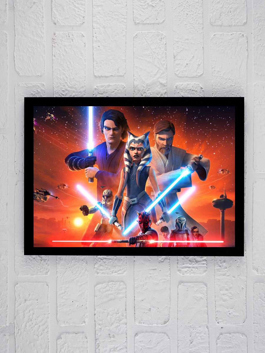 Star Wars: Klon Savaşları - Star Wars: The Clone Wars Dizi Tablo Siyah Çerçeveli Dizi Poster Duvar Tablo