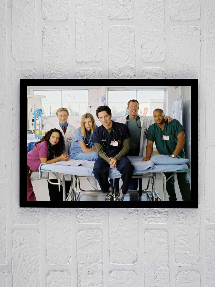 Scrubs Dizi Tablo Siyah Çerçeveli Dizi Poster Duvar Tablo