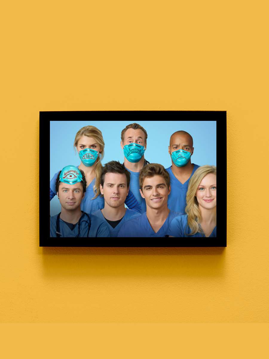 Scrubs Dizi Tablo Siyah Çerçeveli Dizi Poster Duvar Tablo