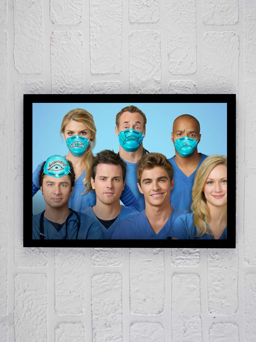 Scrubs Dizi Tablo Siyah Çerçeveli Dizi Poster Duvar Tablo