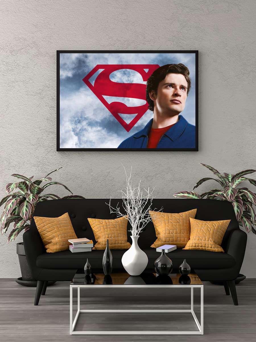 Smallville Dizi Tablo Siyah Çerçeveli Dizi Poster Duvar Tablo