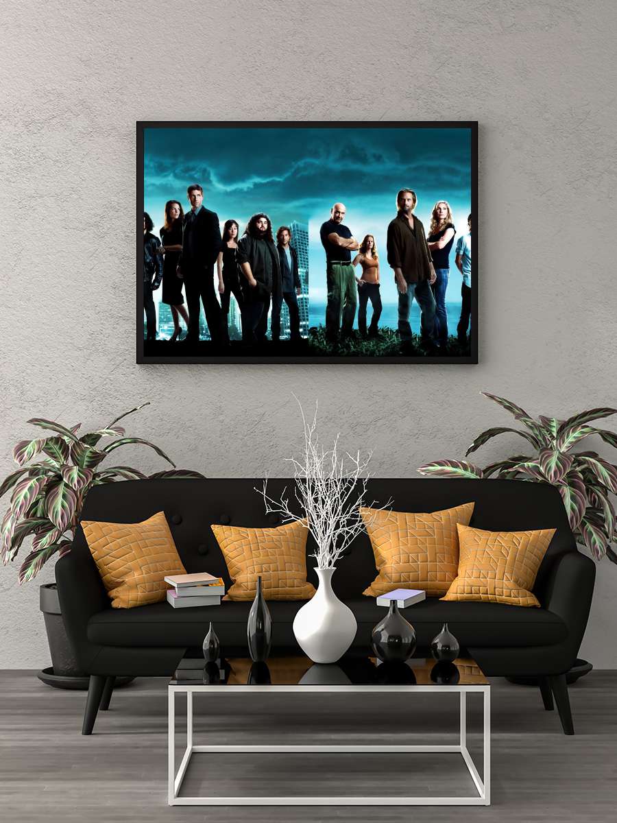 Lost Dizi Tablo Siyah Çerçeveli Dizi Poster Duvar Tablo