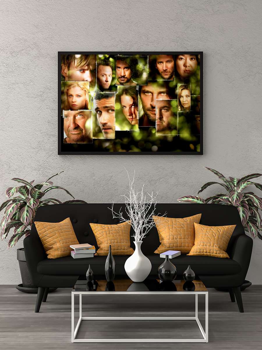 Lost Dizi Tablo Siyah Çerçeveli Dizi Poster Duvar Tablo