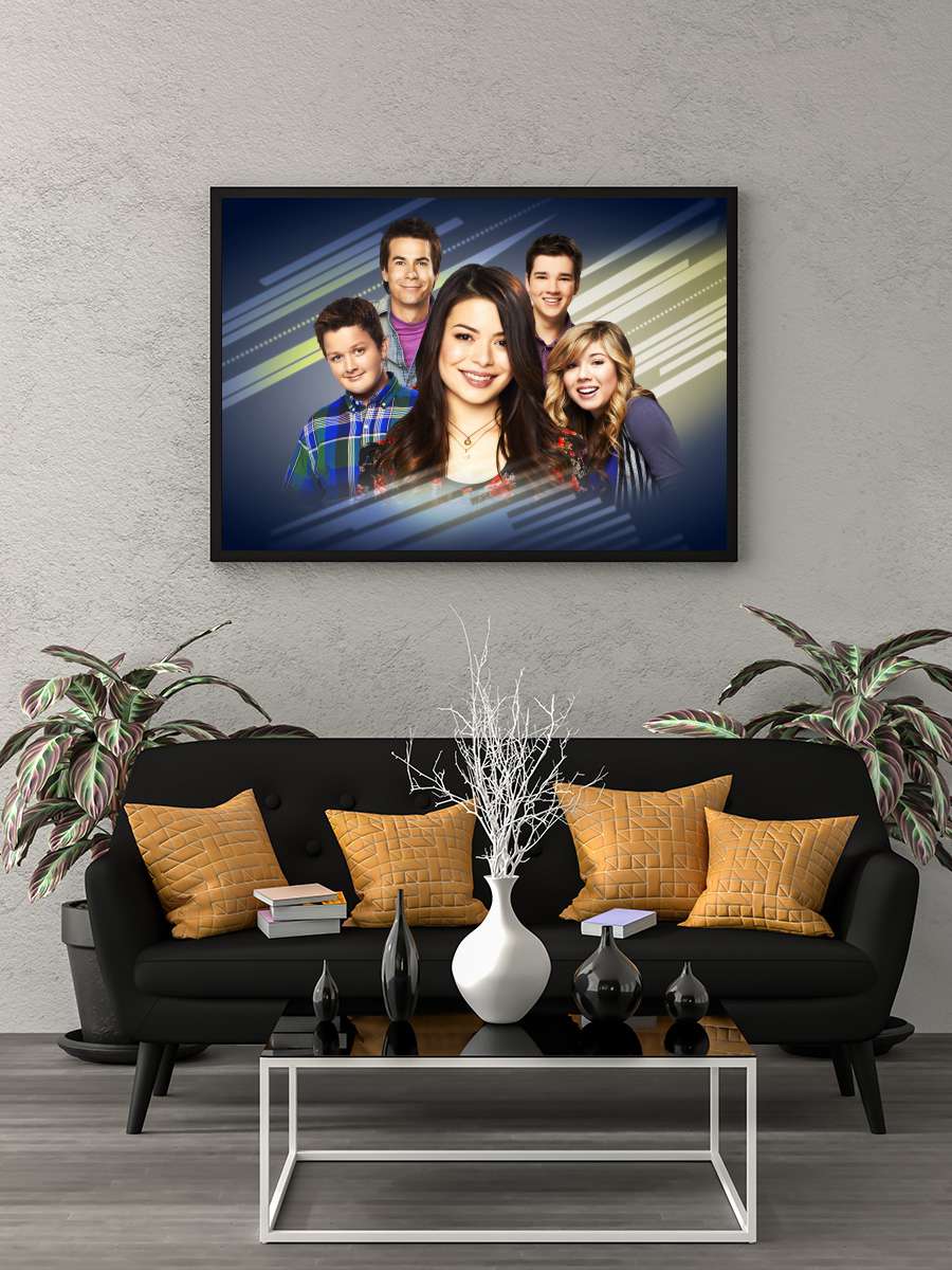 iCarly Dizi Tablo Siyah Çerçeveli Dizi Poster Duvar Tablo