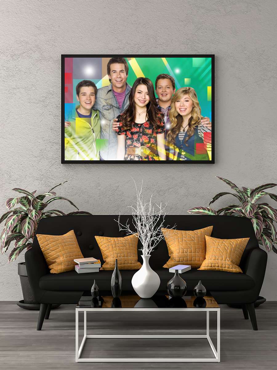 iCarly Dizi Tablo Siyah Çerçeveli Dizi Poster Duvar Tablo