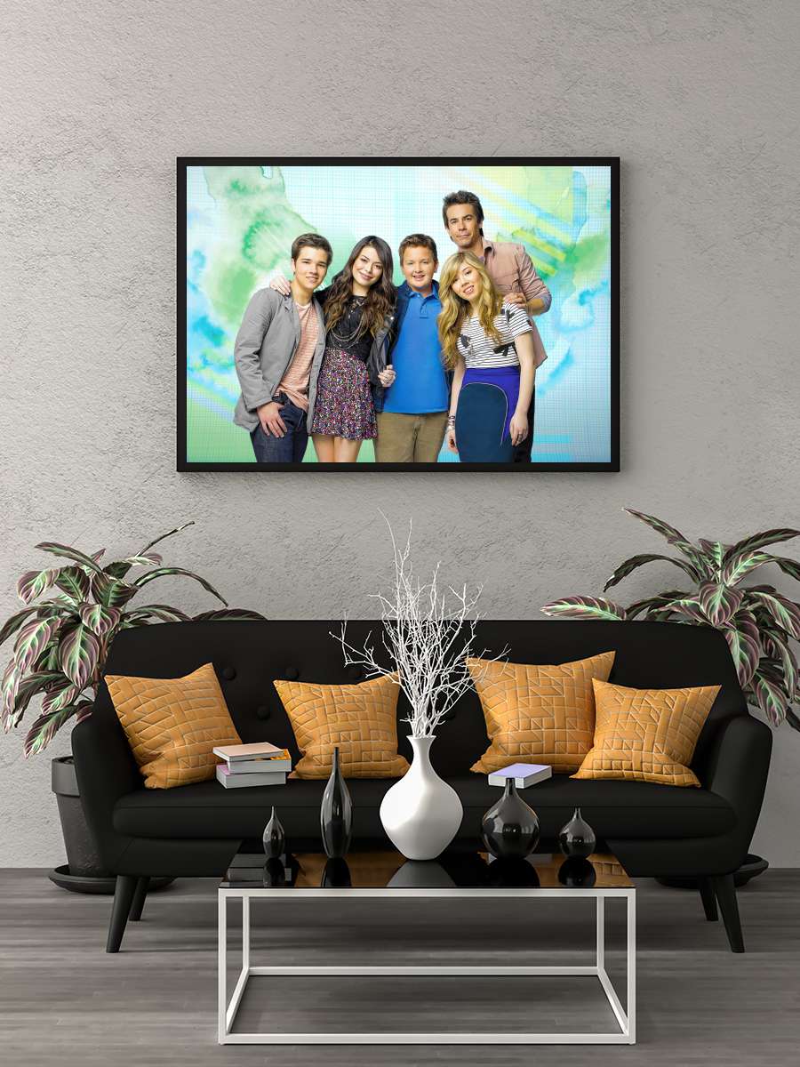 iCarly Dizi Tablo Siyah Çerçeveli Dizi Poster Duvar Tablo