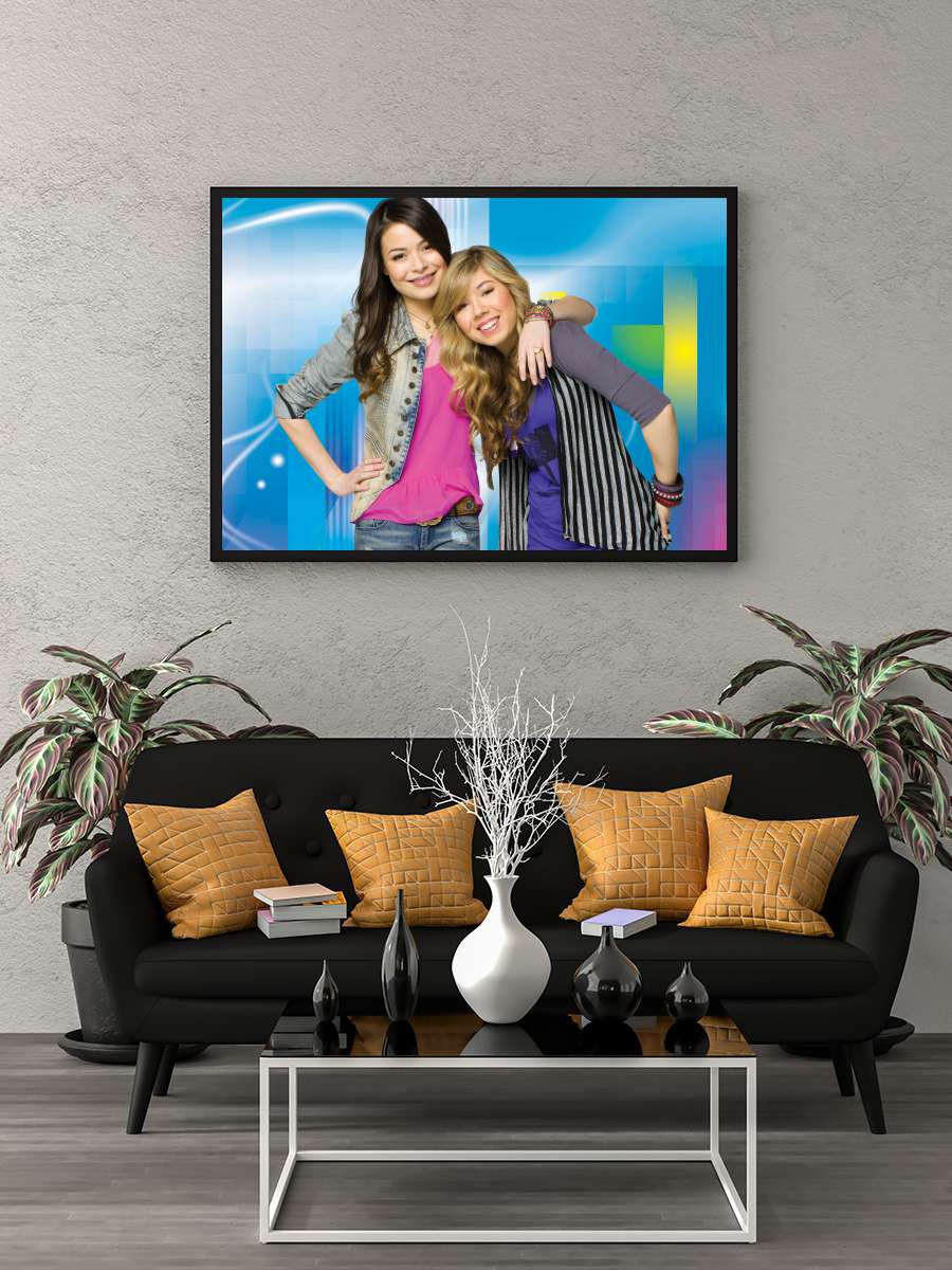 iCarly Dizi Tablo Siyah Çerçeveli Dizi Poster Duvar Tablo