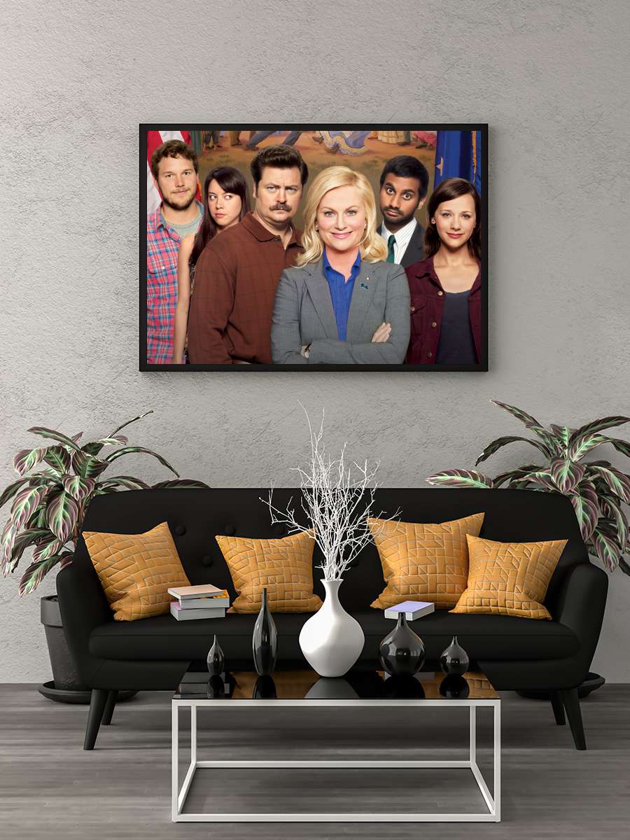 Parks and Recreation Dizi Tablo Siyah Çerçeveli Dizi Poster Duvar Tablo