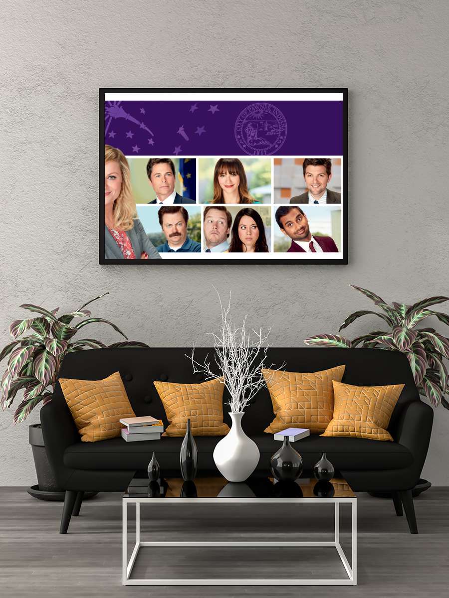 Parks and Recreation Dizi Tablo Siyah Çerçeveli Dizi Poster Duvar Tablo