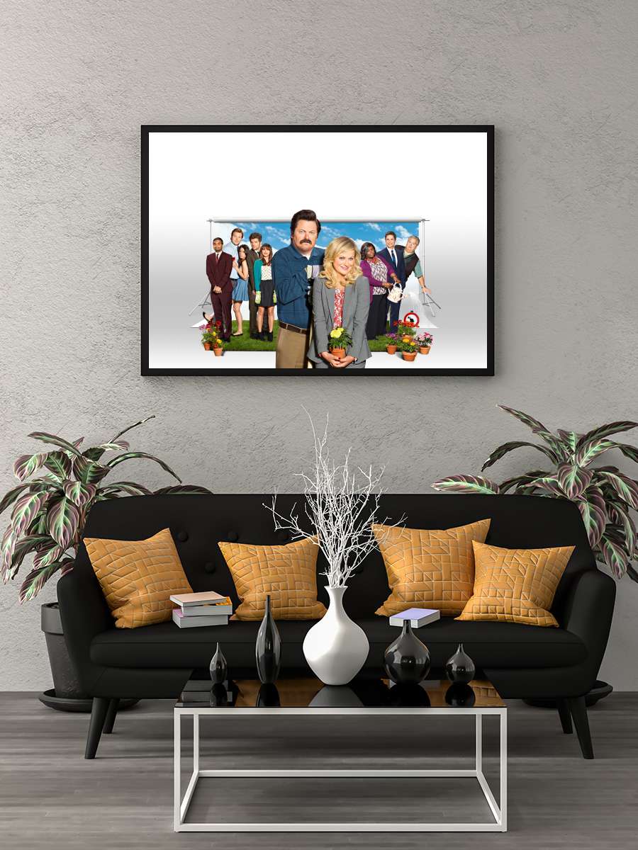 Parks and Recreation Dizi Tablo Siyah Çerçeveli Dizi Poster Duvar Tablo