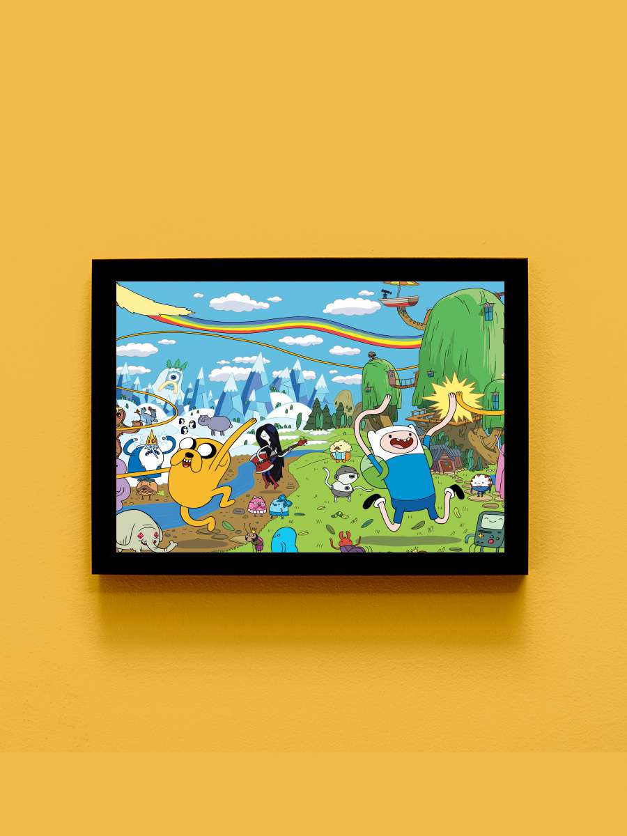 Adventure Time Dizi Tablo Siyah Çerçeveli Dizi Poster Duvar Tablo