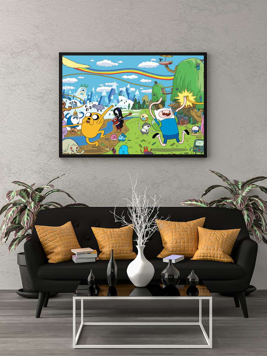 Adventure Time Dizi Tablo Siyah Çerçeveli Dizi Poster Duvar Tablo