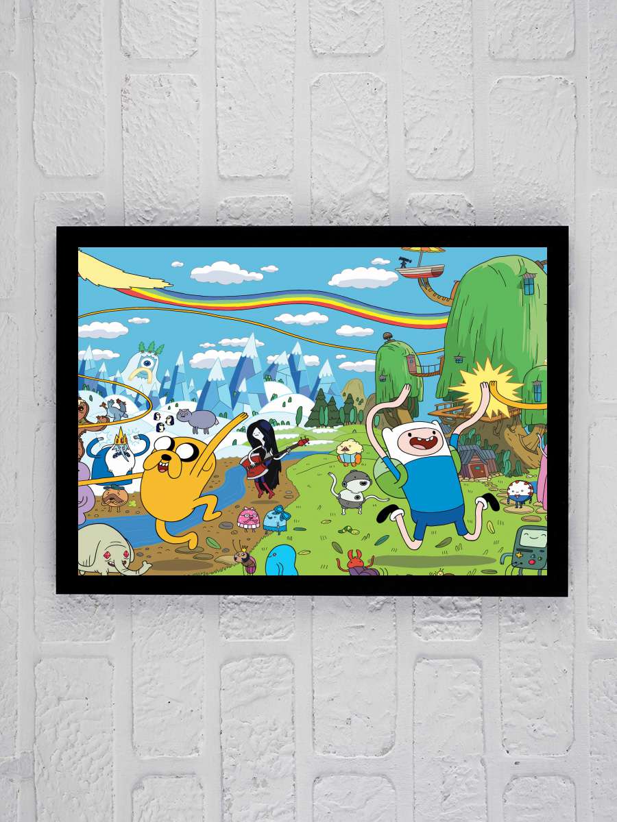 Adventure Time Dizi Tablo Siyah Çerçeveli Dizi Poster Duvar Tablo