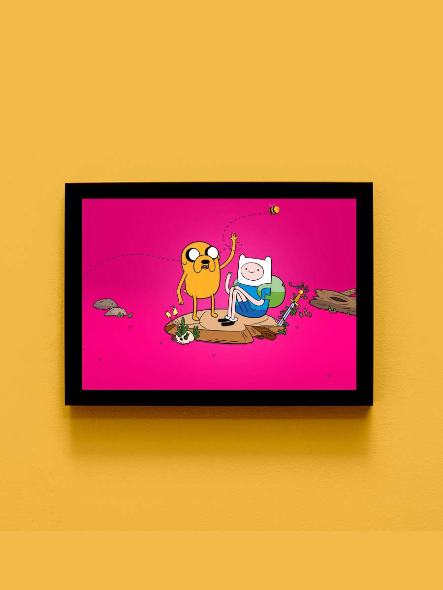 Adventure Time Dizi Tablo Siyah Çerçeveli Dizi Poster Duvar Tablo