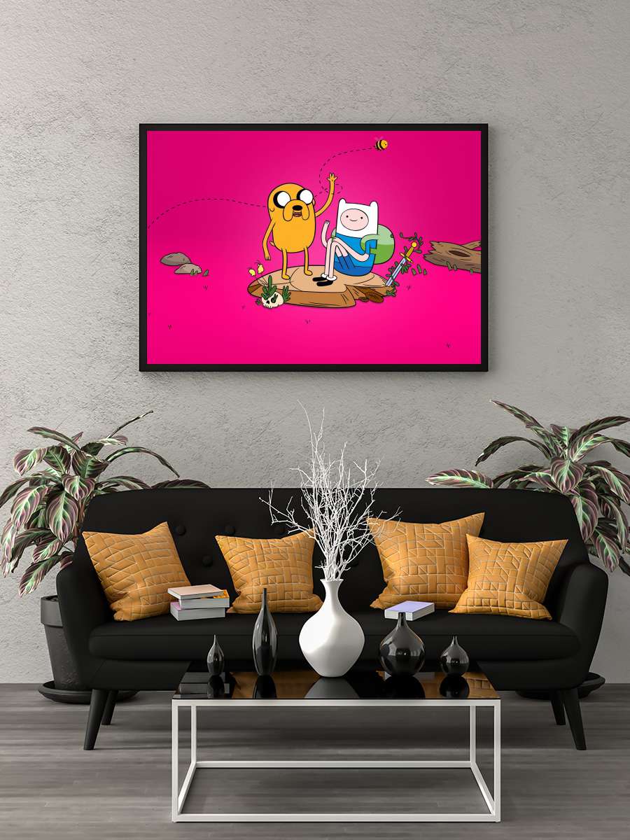 Adventure Time Dizi Tablo Siyah Çerçeveli Dizi Poster Duvar Tablo