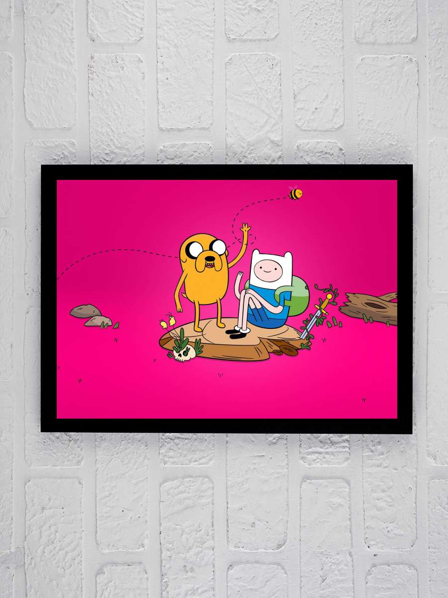 Adventure Time Dizi Tablo Siyah Çerçeveli Dizi Poster Duvar Tablo