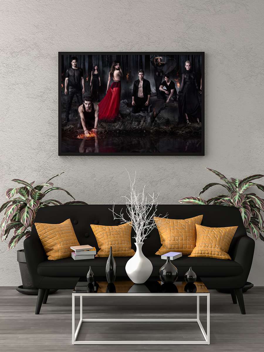 The Vampire Diaries Dizi Tablo Siyah Çerçeveli Dizi Poster Duvar Tablo