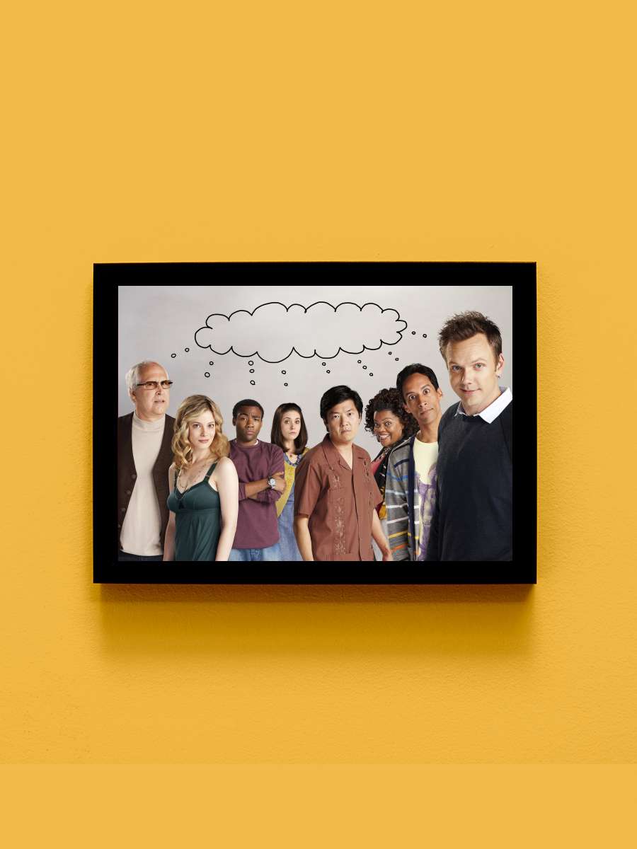 Community Dizi Tablo Siyah Çerçeveli Dizi Poster Duvar Tablo