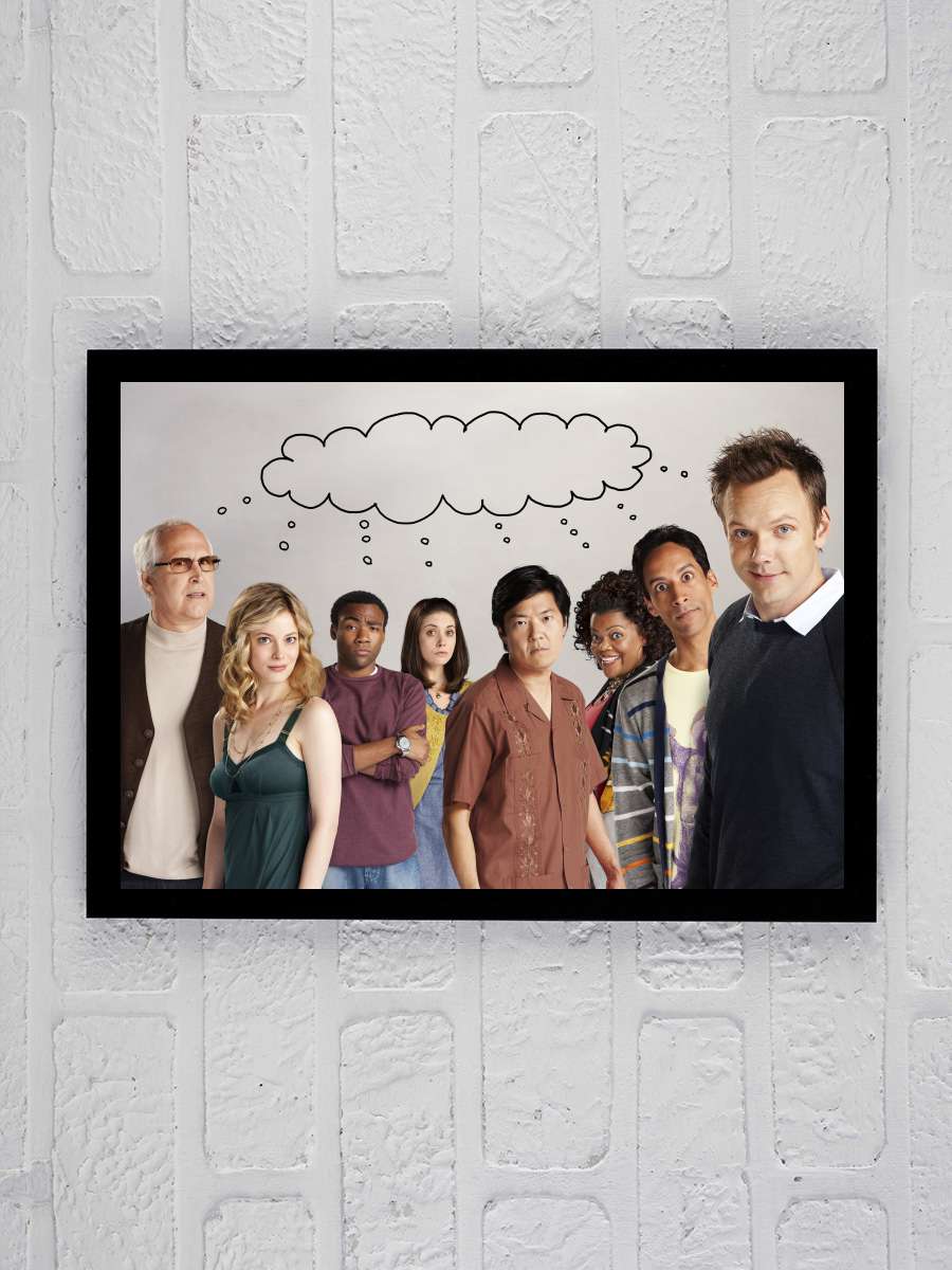 Community Dizi Tablo Siyah Çerçeveli Dizi Poster Duvar Tablo