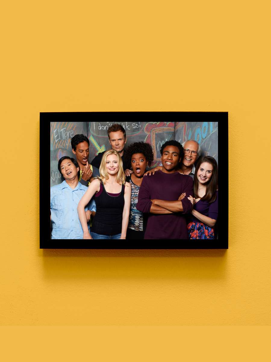 Community Dizi Tablo Siyah Çerçeveli Dizi Poster Duvar Tablo