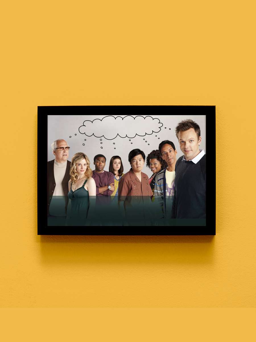 Community Dizi Tablo Siyah Çerçeveli Dizi Poster Duvar Tablo