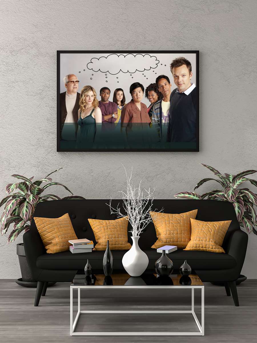 Community Dizi Tablo Siyah Çerçeveli Dizi Poster Duvar Tablo