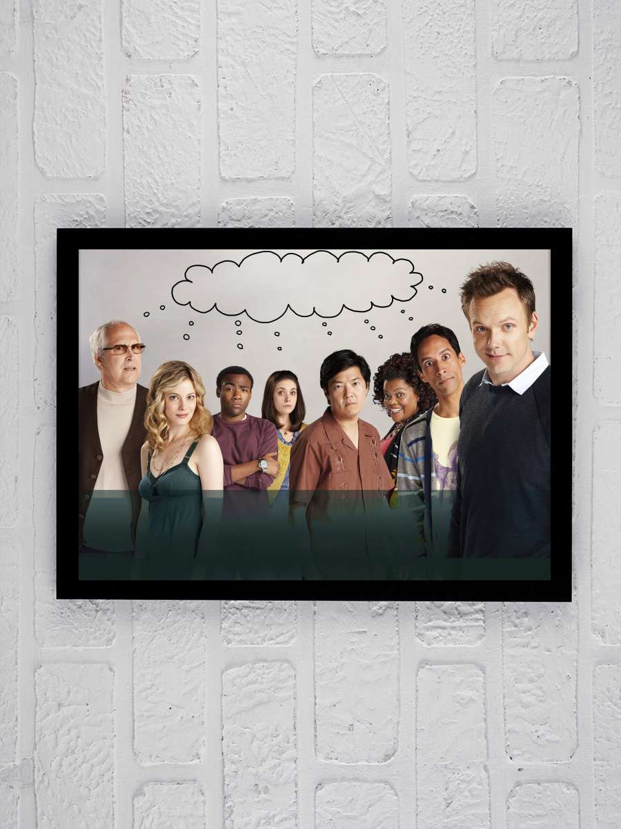 Community Dizi Tablo Siyah Çerçeveli Dizi Poster Duvar Tablo