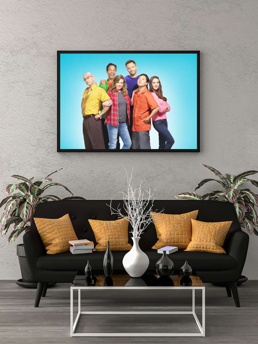 Community Dizi Tablo Siyah Çerçeveli Dizi Poster Duvar Tablo