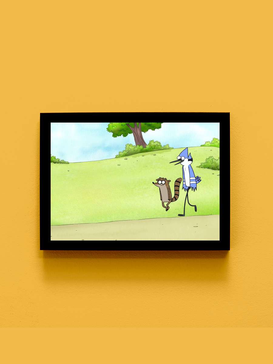 Regular Show Dizi Tablo Siyah Çerçeveli Dizi Poster Duvar Tablo