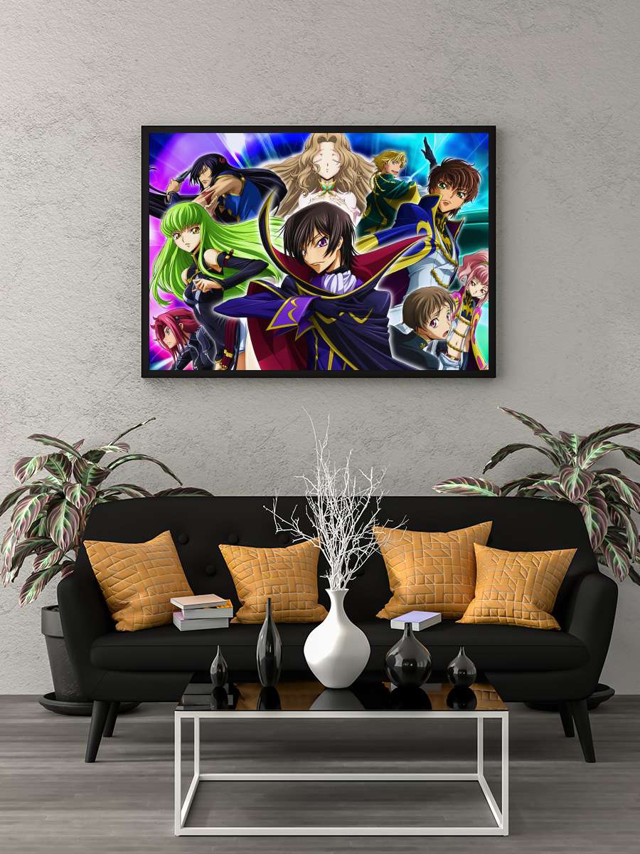 Code Geass: Lelouch of the Rebellion - コードギアス 反逆のルルーシュ Dizi Tablo Siyah Çerçeveli Dizi Poster Duvar Tablo