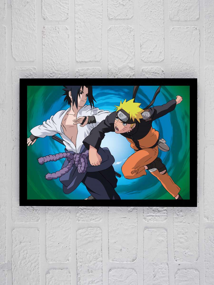 Naruto: Shippuuden - ナルト 疾風伝 Dizi Tablo Siyah Çerçeveli Dizi Poster Duvar Tablo