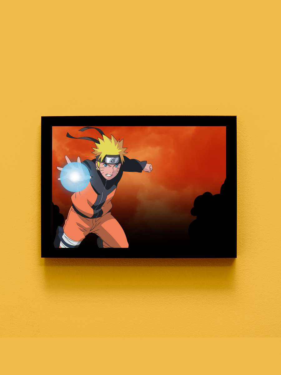 Naruto: Shippuuden - ナルト 疾風伝 Dizi Tablo Siyah Çerçeveli Dizi Poster Duvar Tablo