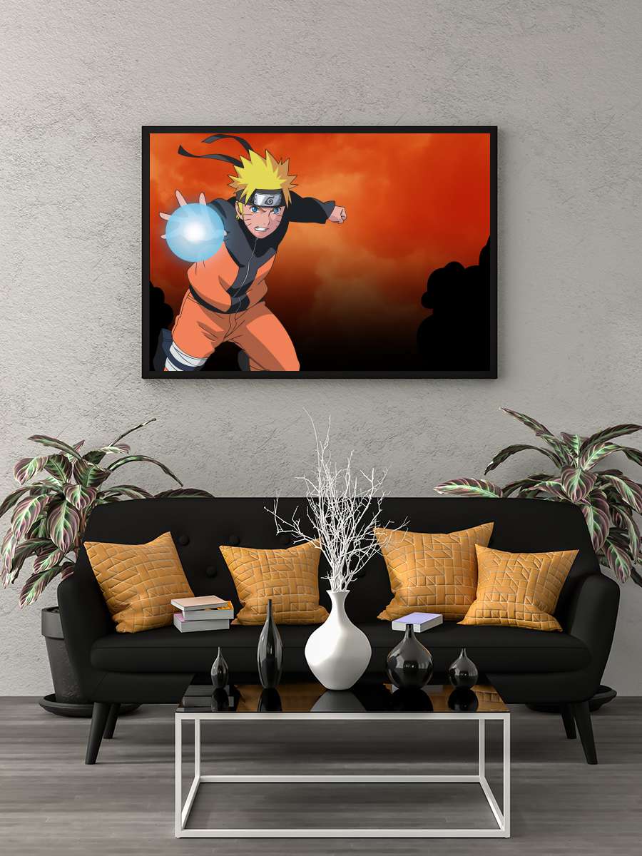 Naruto: Shippuuden - ナルト 疾風伝 Dizi Tablo Siyah Çerçeveli Dizi Poster Duvar Tablo