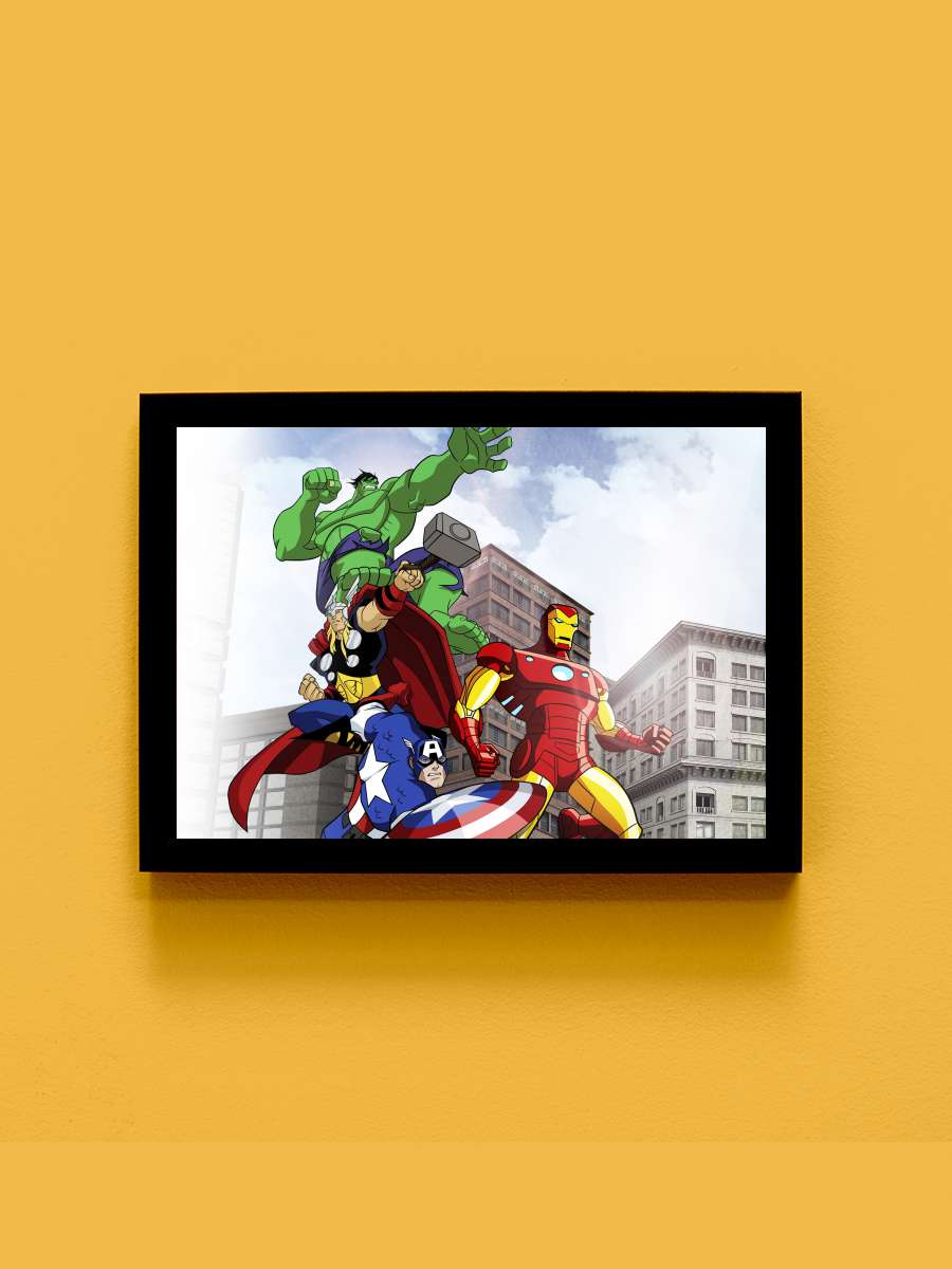 The Avengers: Earth's Mightiest Heroes Dizi Tablo Siyah Çerçeveli Dizi Poster Duvar Tablo