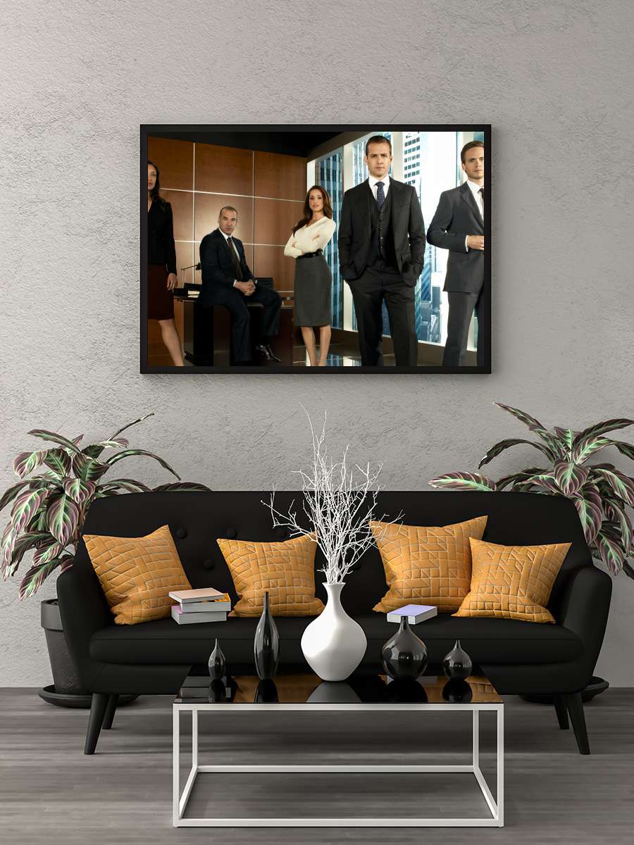 Suits Dizi Tablo Siyah Çerçeveli Dizi Poster Duvar Tablo