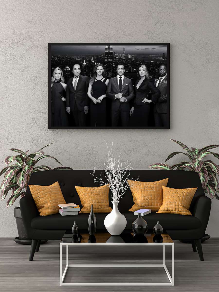 Suits Dizi Tablo Siyah Çerçeveli Dizi Poster Duvar Tablo