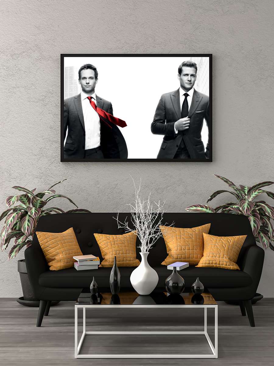 Suits Dizi Tablo Siyah Çerçeveli Dizi Poster Duvar Tablo