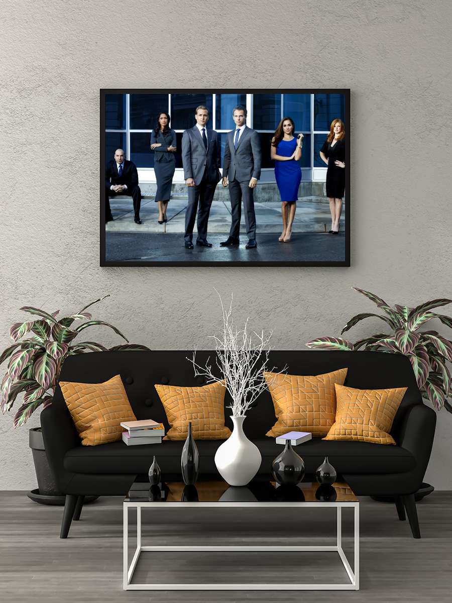 Suits Dizi Tablo Siyah Çerçeveli Dizi Poster Duvar Tablo