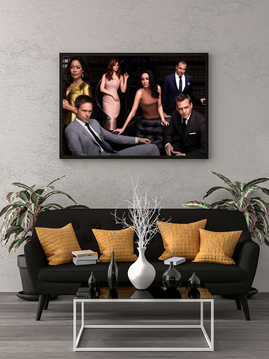 Suits Dizi Tablo Siyah Çerçeveli Dizi Poster Duvar Tablo