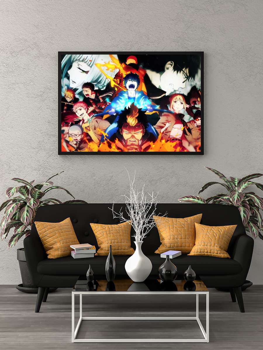 Blue Exorcist - 青の祓魔師 Dizi Tablo Siyah Çerçeveli Dizi Poster Duvar Tablo