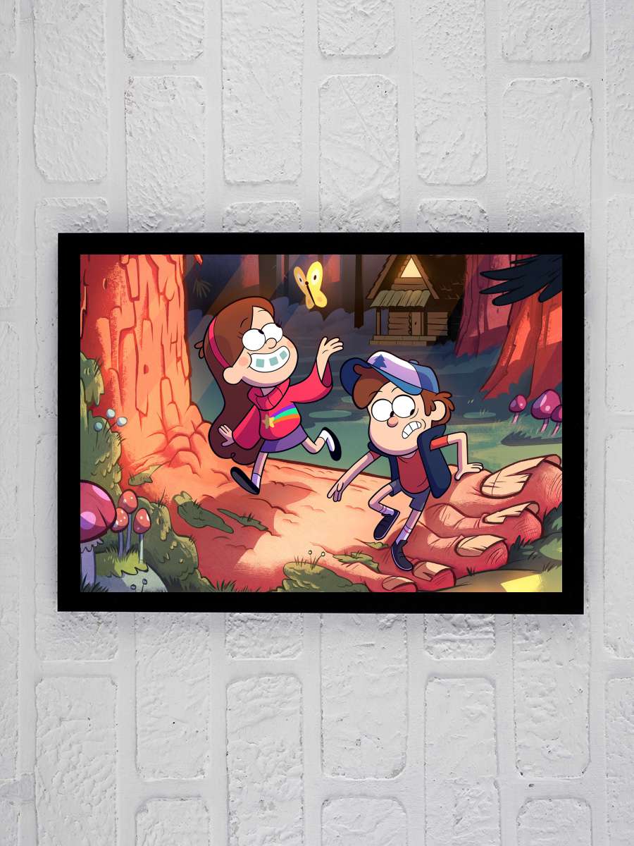 Esrarengiz Kasaba - Gravity Falls Dizi Tablo Siyah Çerçeveli Dizi Poster Duvar Tablo