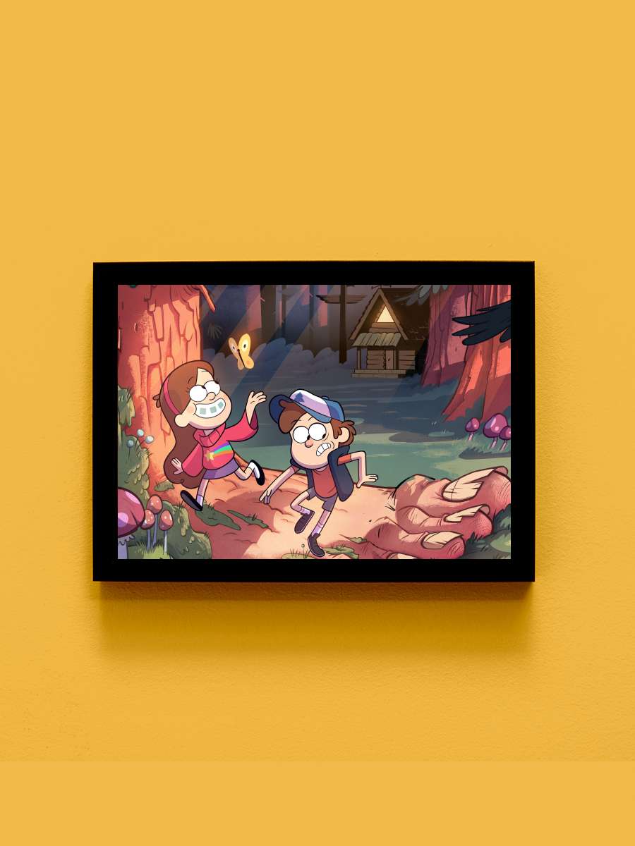 Esrarengiz Kasaba - Gravity Falls Dizi Tablo Siyah Çerçeveli Dizi Poster Duvar Tablo