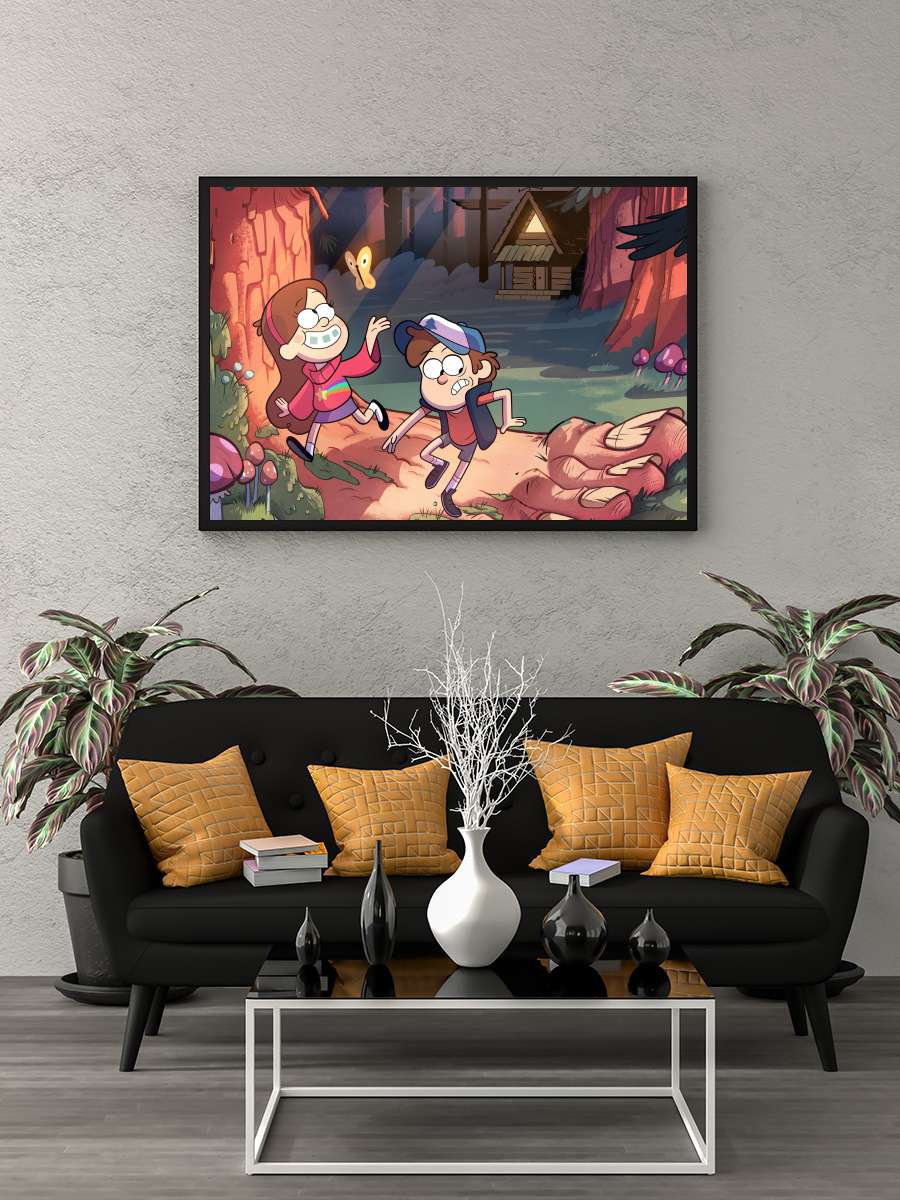 Esrarengiz Kasaba - Gravity Falls Dizi Tablo Siyah Çerçeveli Dizi Poster Duvar Tablo