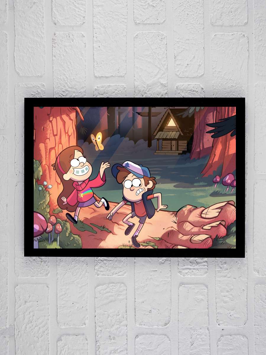 Esrarengiz Kasaba - Gravity Falls Dizi Tablo Siyah Çerçeveli Dizi Poster Duvar Tablo