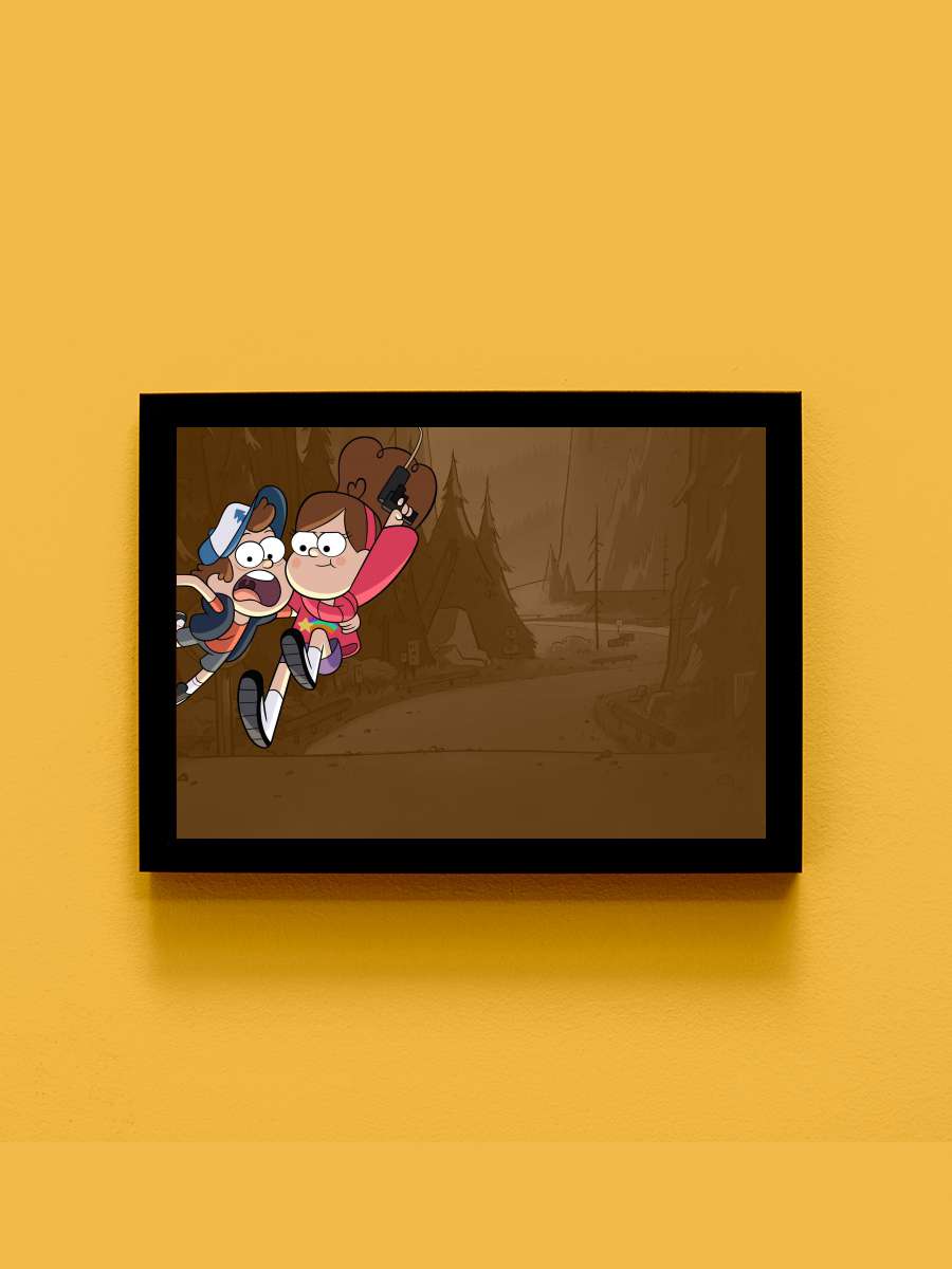 Esrarengiz Kasaba - Gravity Falls Dizi Tablo Siyah Çerçeveli Dizi Poster Duvar Tablo